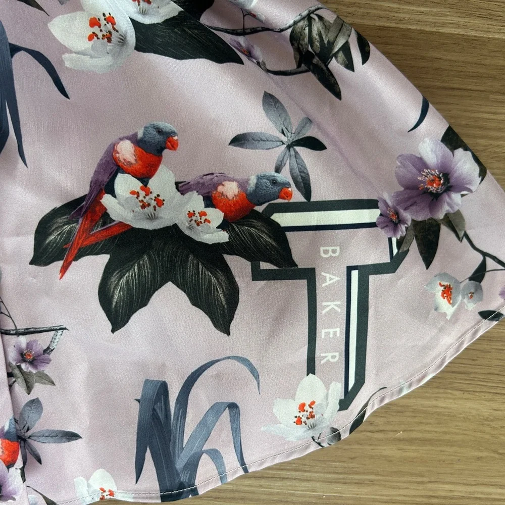Baker By Ted Baker Girls Lavender Floral Dress Lined NWOT Size 2-3 Years - Picture 2 of 6